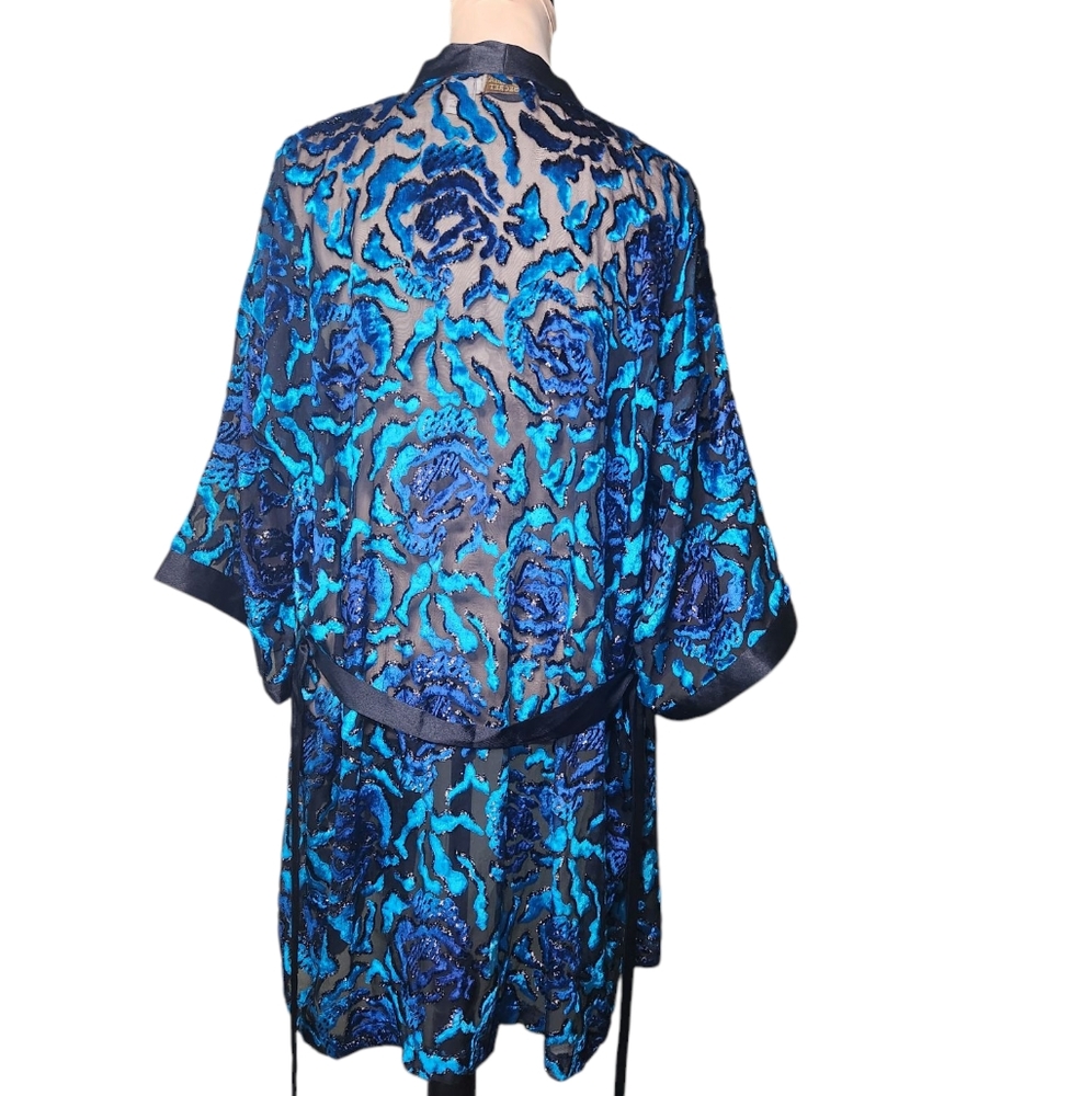 Vintage 90s Victoria's Secret Gold Label Burnout Velvet Kimono Robe Whimsigoth - Picture 5 of 13